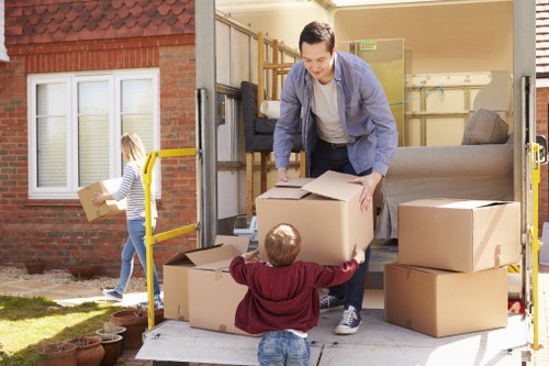 Surrey Quays removals staff using careful loading methods