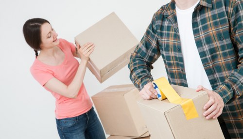 Movers assisting a Surrey Quays flat move
