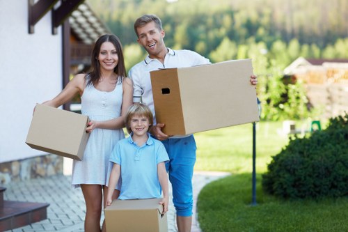 Loading household furniture into a local removal van