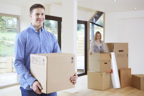 Removal team planning a move near Surrey Quays apartments