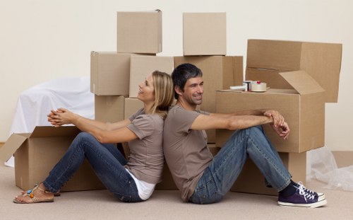Moving team handling furniture and storage transport in Surrey Quays
