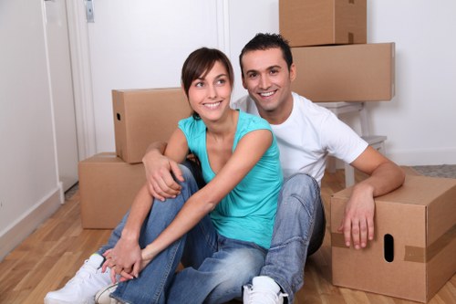 Household furniture being loaded for a Surrey Quays move