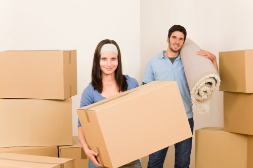 Professional movers loading items for a Surrey Quays office relocation