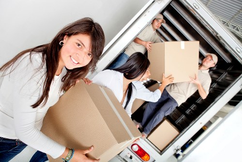 Packing and loading items for a commercial move in Surrey Quays